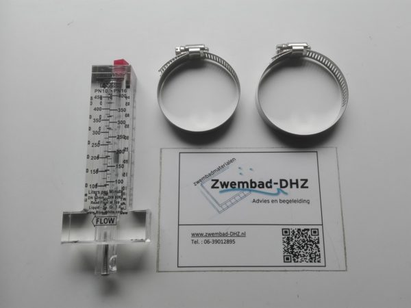 Flowmeter van 6 tot 24 m3/h (horizontale leiding) voor PVC 50 mm-0