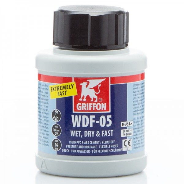 griffon PVC lijm, WDF-05 / 250 ml, met kwast (spleetvullende lijm voor nauwe en ruimere passingen)-0