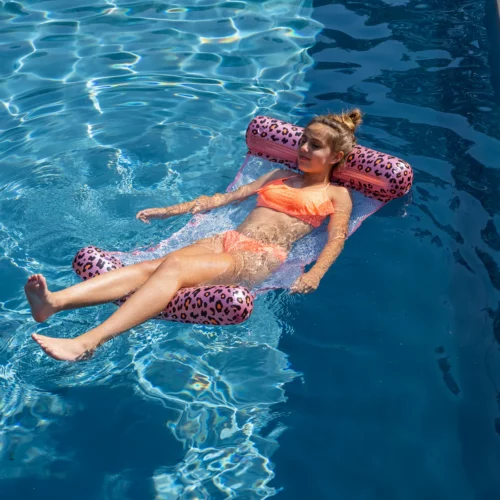 Featured image for “Swim Essentials Waterhangmat Panterprint Rosé goud”