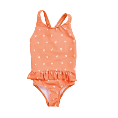 Featured image for “Swim Essentials UV Badpak Meisje Oranje Hartjes 62/68”